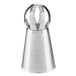 A silver Ateco Russian ball tip nozzle with a round metal top.