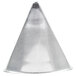 A silver metal cone shaped Ateco 790 Cake Icer piping tip.