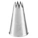 A silver metal Ateco 22 open star piping tip nozzle.