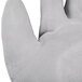 A pair of Cordova gray nylon gloves with gray polyurethane palm coating.