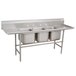 Advance Tabco 94-43-72-36RL Spec Line Three Compartment Pot Sink with Two Drainboards - 151" Main Thumbnail 1