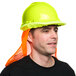 A man wearing a Cordova Duo Hi-Vis Green hard hat.