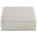 A Tablecraft stainless steel rectangular bowl with straight sides on a white background.