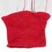A red and white knitted Cordova glove.