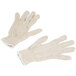 A pair of white Cordova polyester/cotton work gloves.