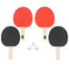 A black and white Stiga ping pong paddle set with balls.
