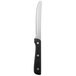 A Walco stainless steel steak knife with a black plastic handle.