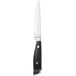 A Walco stainless steel steak knife with a black Delrin plastic handle.