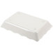 A white rectangular GET Melamine tray with a scalloped edge.