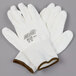 A pair of medium white Cordova Mirage gloves with white polyurethane palm coating.