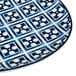 An Arcoroc Candour Azure porcelain oval platter with a blue and white pattern.