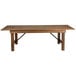 A Flash Furniture Hercules antique rustic solid pine farm table with metal legs.