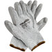 A pair of Cordova gray gloves with white and gray trim on a white background.