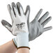 Cordova Caliber White HPPE Gloves with Gray Polyurethane Palm Coating - Pair Main Thumbnail 7