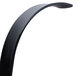 A black curved plastic Fineline ladle with a white background.