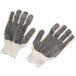 A pair of Cordova large work gloves with black dots on the palm.