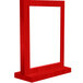 A red rectangular frame with a white background.