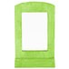 A white rectangular frame with a green border.