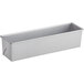 A silver rectangular Chicago Metallic aluminized steel loaf pan with a handle.