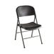 Lancaster Table & Seating Black Contoured Injection Molded Folding Chair with Charcoal Frame Main Thumbnail 1