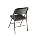 A Lancaster Table & Seating black folding chair with a charcoal frame.
