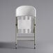 Lancaster Table & Seating White Contoured Blow Molded Folding Chair with Gray Frame Main Thumbnail 5