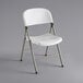 Lancaster Table & Seating White Contoured Blow Molded Folding Chair with Gray Frame Main Thumbnail 1