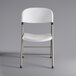 Lancaster Table & Seating White Contoured Blow Molded Folding Chair with Gray Frame Main Thumbnail 4