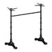 A pair of black metal FLAT Tech bar height table bases with two legs.