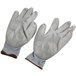 A pair of grey gloves with grey palms.