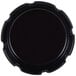 A black circular Choice black plastic ashtray with a black rim.