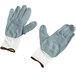 A pair of Cordova white nylon gloves with gray foam nitrile palm coating on a white background.