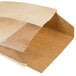 A Bagcraft Packaging Dubl View Kraft paper bag with clear plastic window.