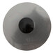 A stainless steel circular mold pack down tool with a black circle on it.
