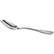 An Acopa Scottdale stainless steel dinner/dessert spoon with a silver handle and spoon.