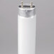 An Avantco T8 fluorescent light bulb with a white cylinder and silver plugs.