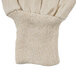 A pack of 12 beige Cordova canvas work gloves.