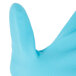 Premium 18-Mil Blue Embossed Unsupported Latex Gloves with Cotton Flock Lining - 12/Pack Main Thumbnail 3