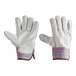 A pair of Cordova white leather work gloves.