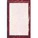 Burgundy menu paper with a white rectangular marble border.