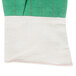 A pair of green Cordova work gloves with white burlap lining.