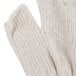 A white knitted Cordova fingerless glove.
