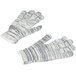 A pair of Cordova jersey work gloves with grey and white stripes on a white background.