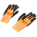 A pair of Cordova Hi-Vis orange and black work gloves.