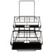 Choice 14" x 23 1/8" x 17 1/2" Black Wire 4 Compartment Airpot Rack with Drip Trays Main Thumbnail 4