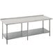 Advance Tabco FAG-369 36" x 108" 16 Gauge Stainless Steel Work Table with Undershelf and 1 1/2" Backsplash Main Thumbnail 1
