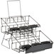 Choice 20 1/4" x 23 5/16" x 17 3/8" Black Wire 6 Compartment Airpot Rack with Drip Trays Main Thumbnail 3