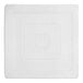 A white square Acopa porcelain plate with a square design.