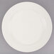 Choice 11 1/4" Ivory (American White) Wide Rim Rolled Edge Stoneware Plate - 12/Case Main Thumbnail 3