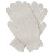 A pair of Cordova white polyester/cotton gloves with black PVC coating on the palms.